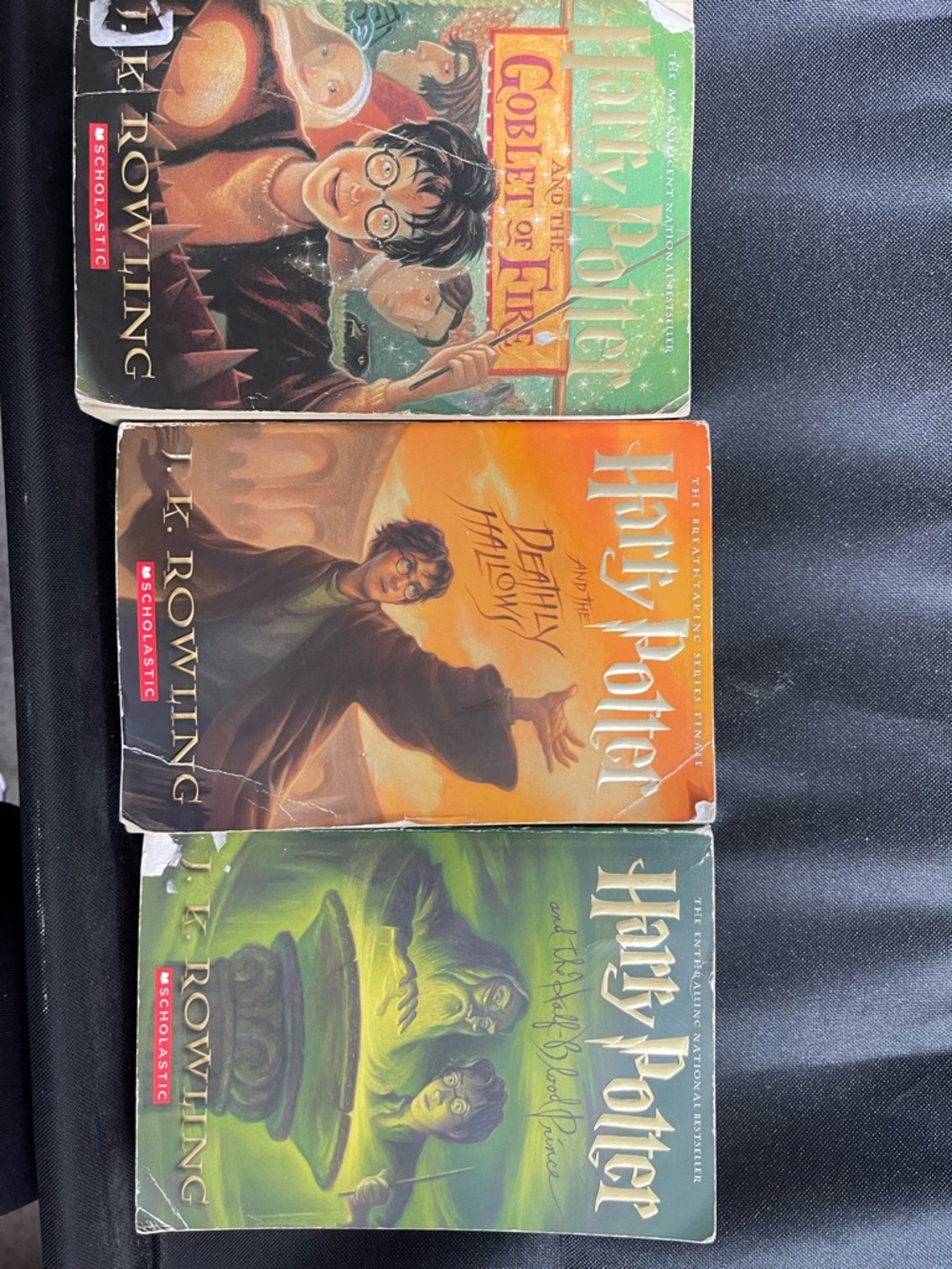 Lot. 3 books Scholastic Harry Potter Paperback Set - Green, Orange, Teal Covers